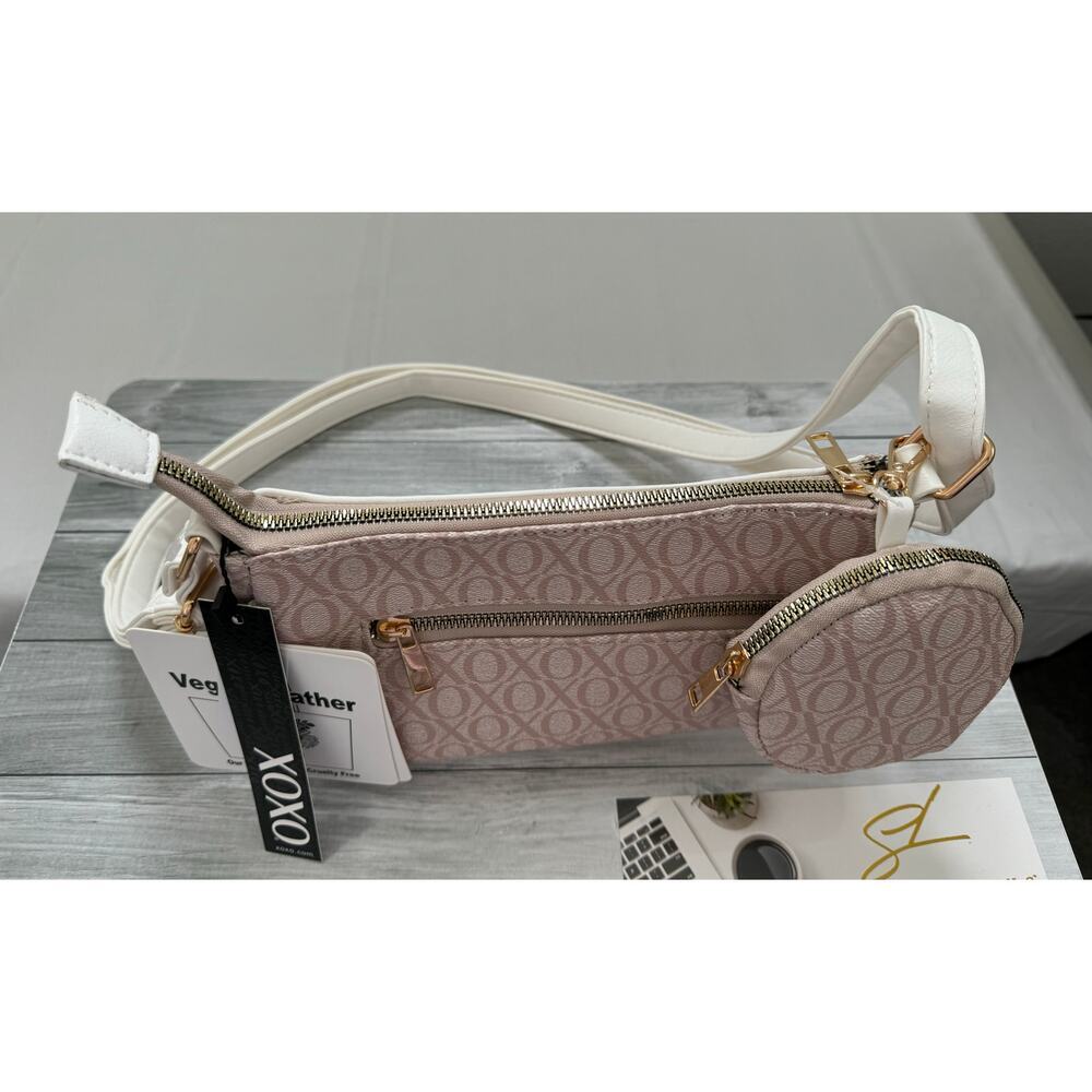 XOXO Vegan Leather Crossbody Bag With Adjustable Strap & Gold Accents - Picture 4 of 7